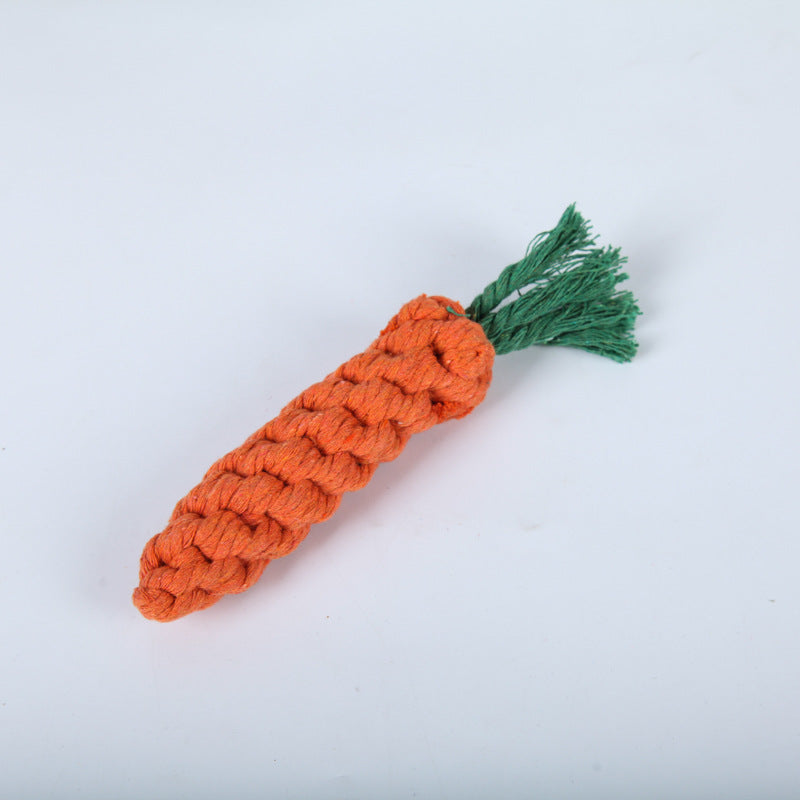 Carrot-shaped rope chew toy for dogs