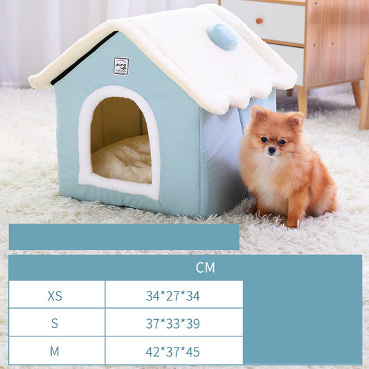 Warm Closed Animal Kennel House for Pets